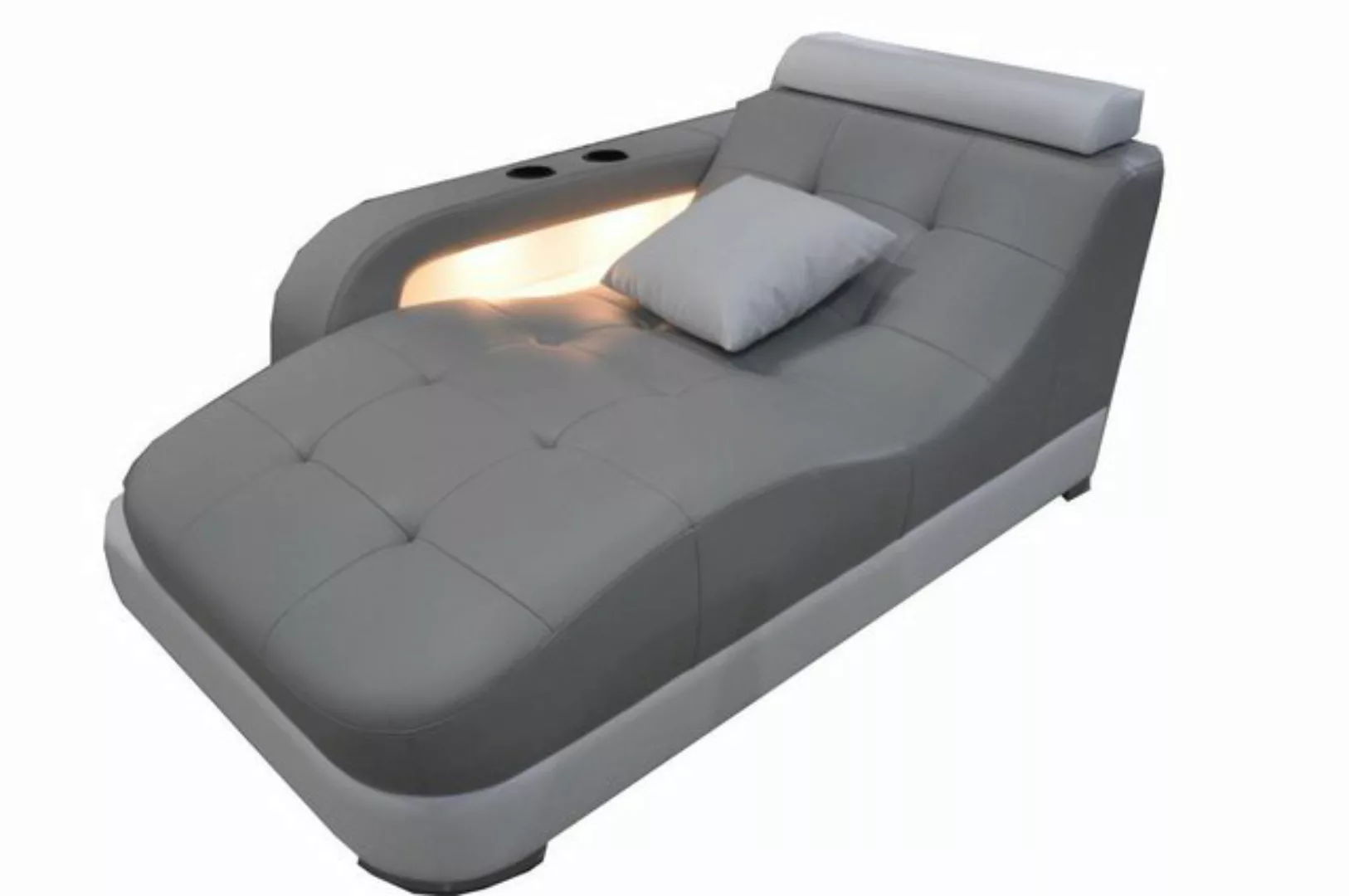 Xlmoebel Chaiselongue Hochwertiges Ledersofa mit Liegefunktion und Ottomane günstig online kaufen