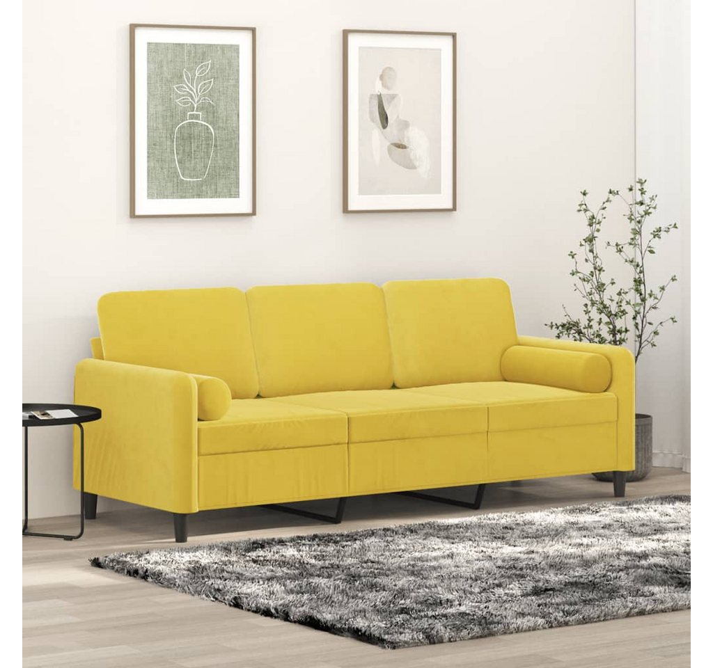 vidaXL Sofa Sofa mit Zierkissen Samt, 180 cm, 3-Sitzer günstig online kaufen