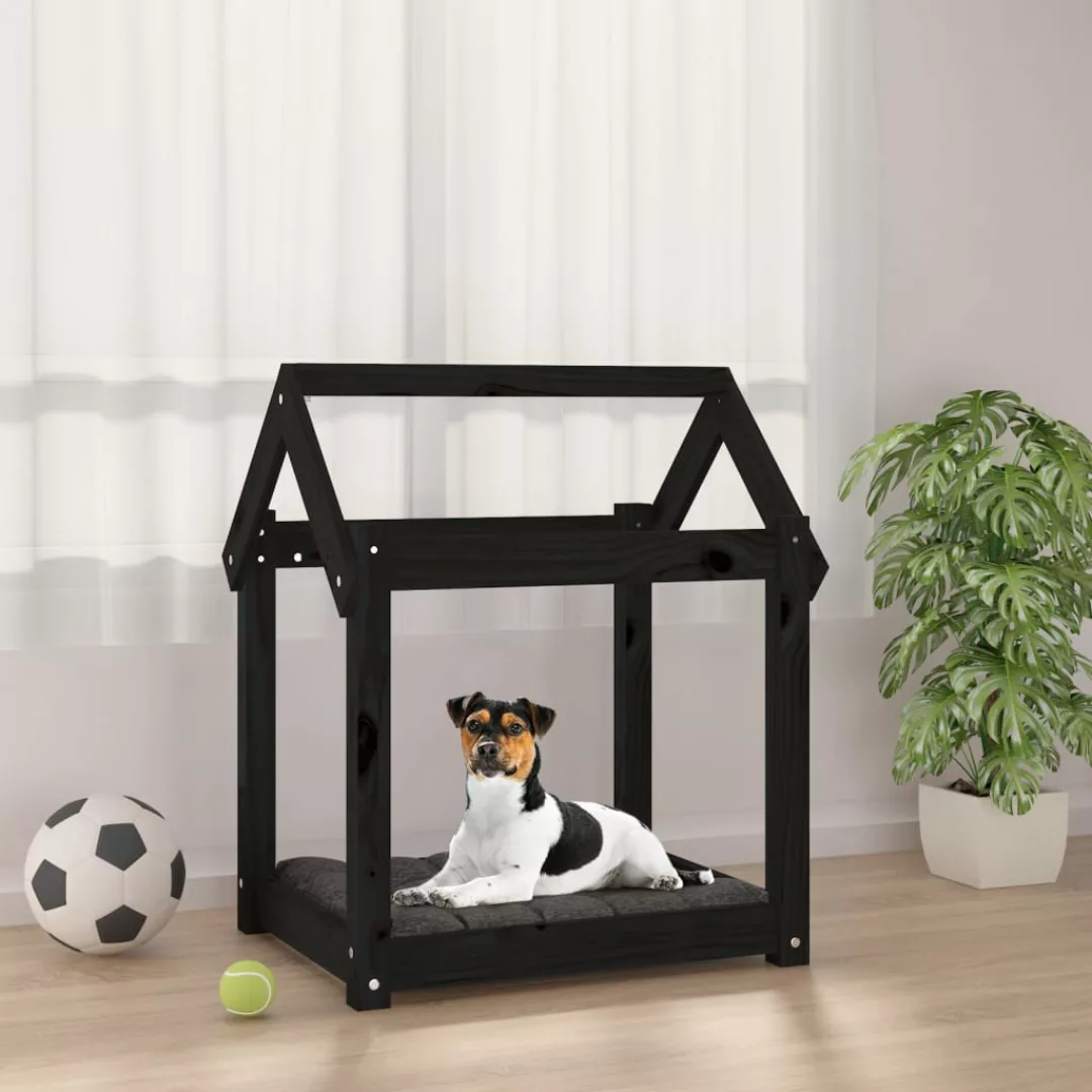 Vidaxl Hundebett Schwarz 61x50x70 Cm Massivholz Kiefer günstig online kaufen