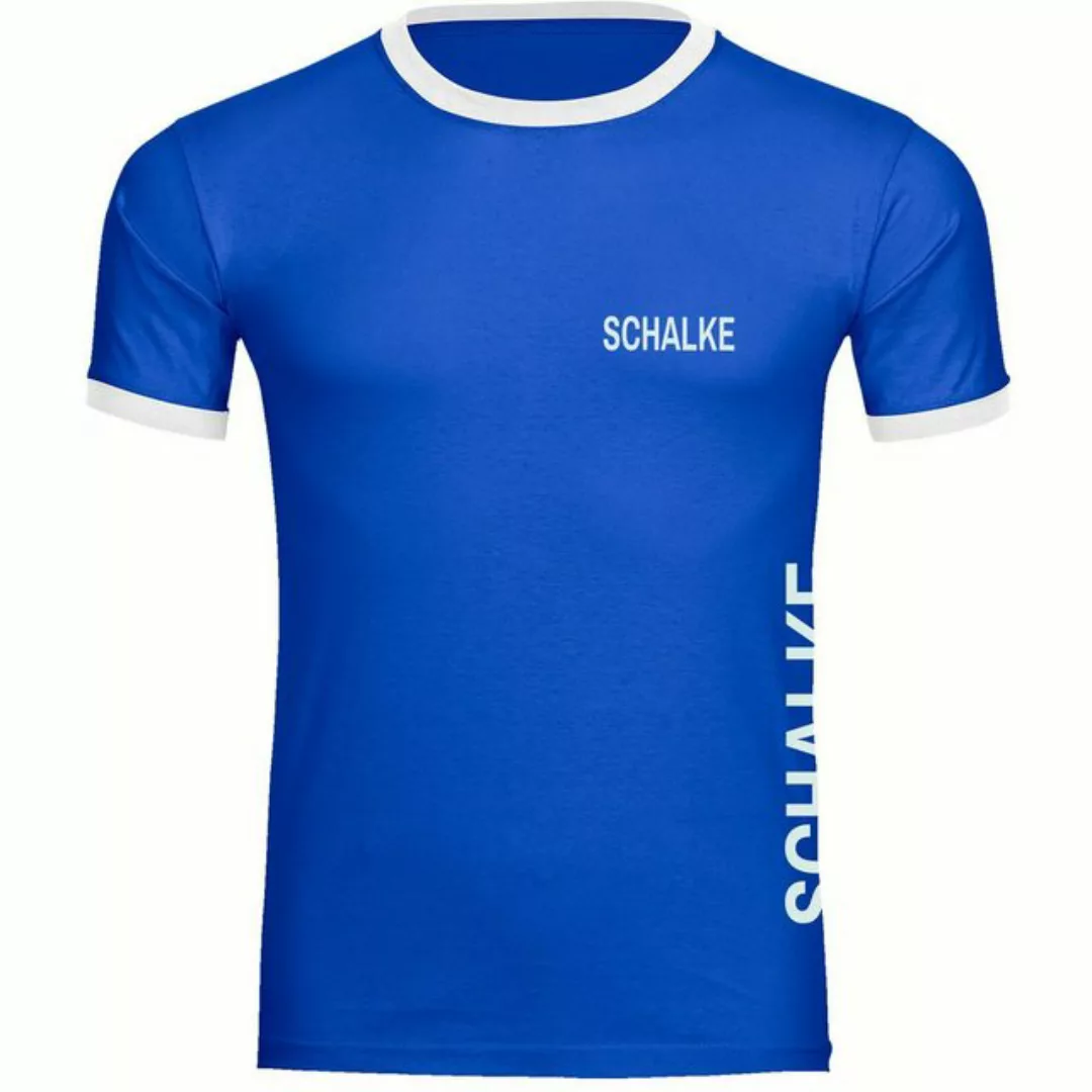 multifanshop T-Shirt Kontrast Schalke - Brust & Seite - Männer günstig online kaufen