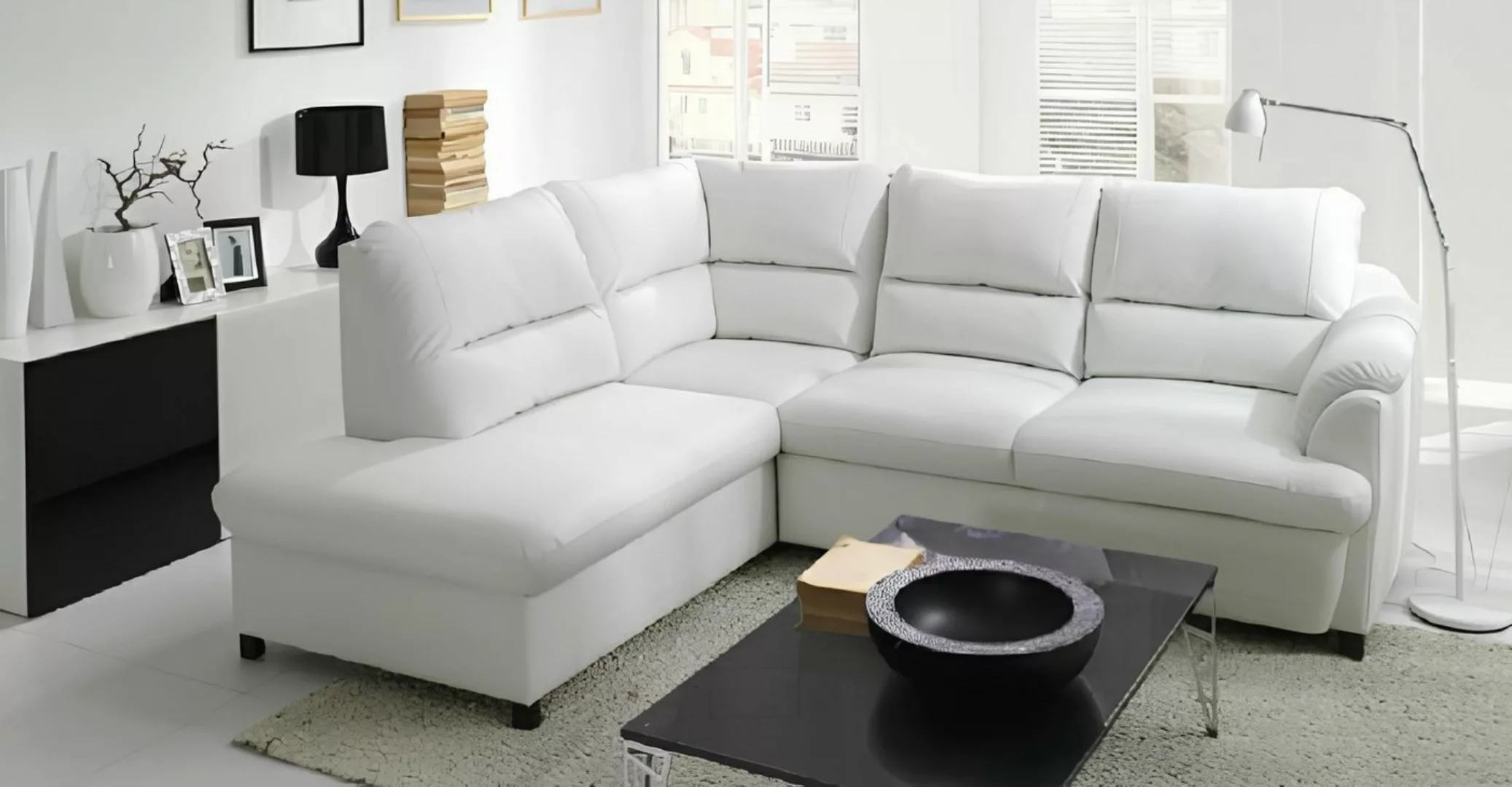 Xlmoebel Ecksofa Sofa mit Eckauswahl aus Leder und Stoff, inklusive Bettkas günstig online kaufen