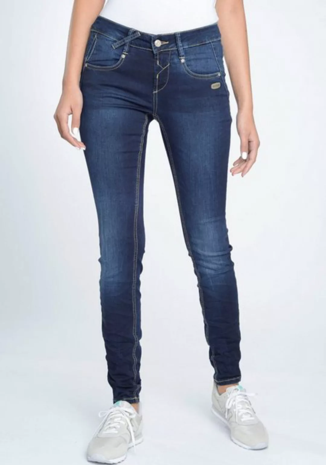 GANG Skinny-fit-Jeans 94NELE mit gekreuzten Gürtelschlaufen links vorne günstig online kaufen