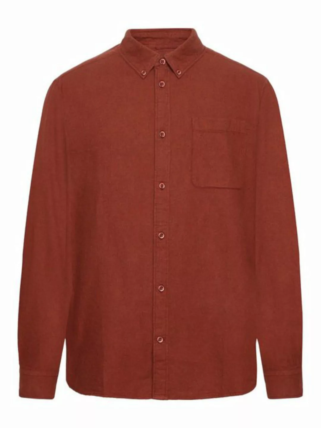 KnowledgeCotton Apparel Langarmhemd Regular Fit Melangé Flannel Shirt günstig online kaufen