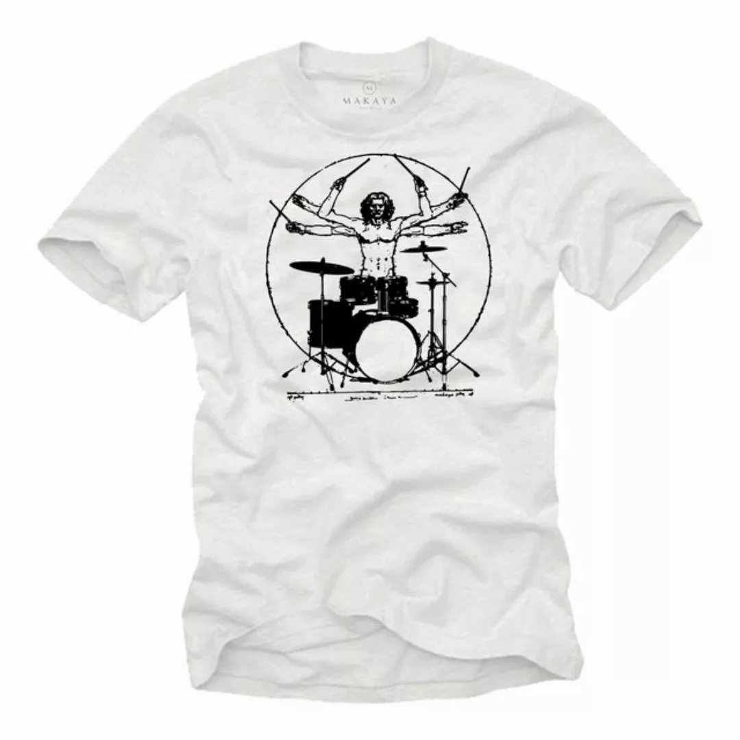 MAKAYA T-Shirt Herren Schlagzeug Drummer Musik Band Musikinstrumente Musike günstig online kaufen