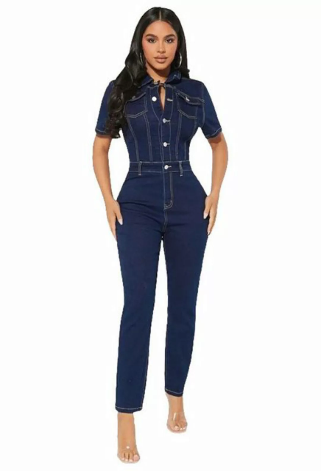 CHENIN 7/8-Overall Sexy Slim Fashion Skinny Typ Jumpsuit Denim Jumpsuit Fra günstig online kaufen