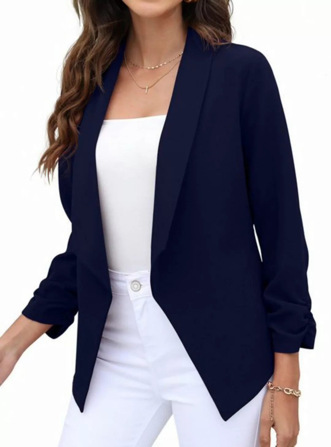 ZWY Blusenblazer Blazer Damen Elegant Leicht Business Geschäft Büroarbeit O günstig online kaufen