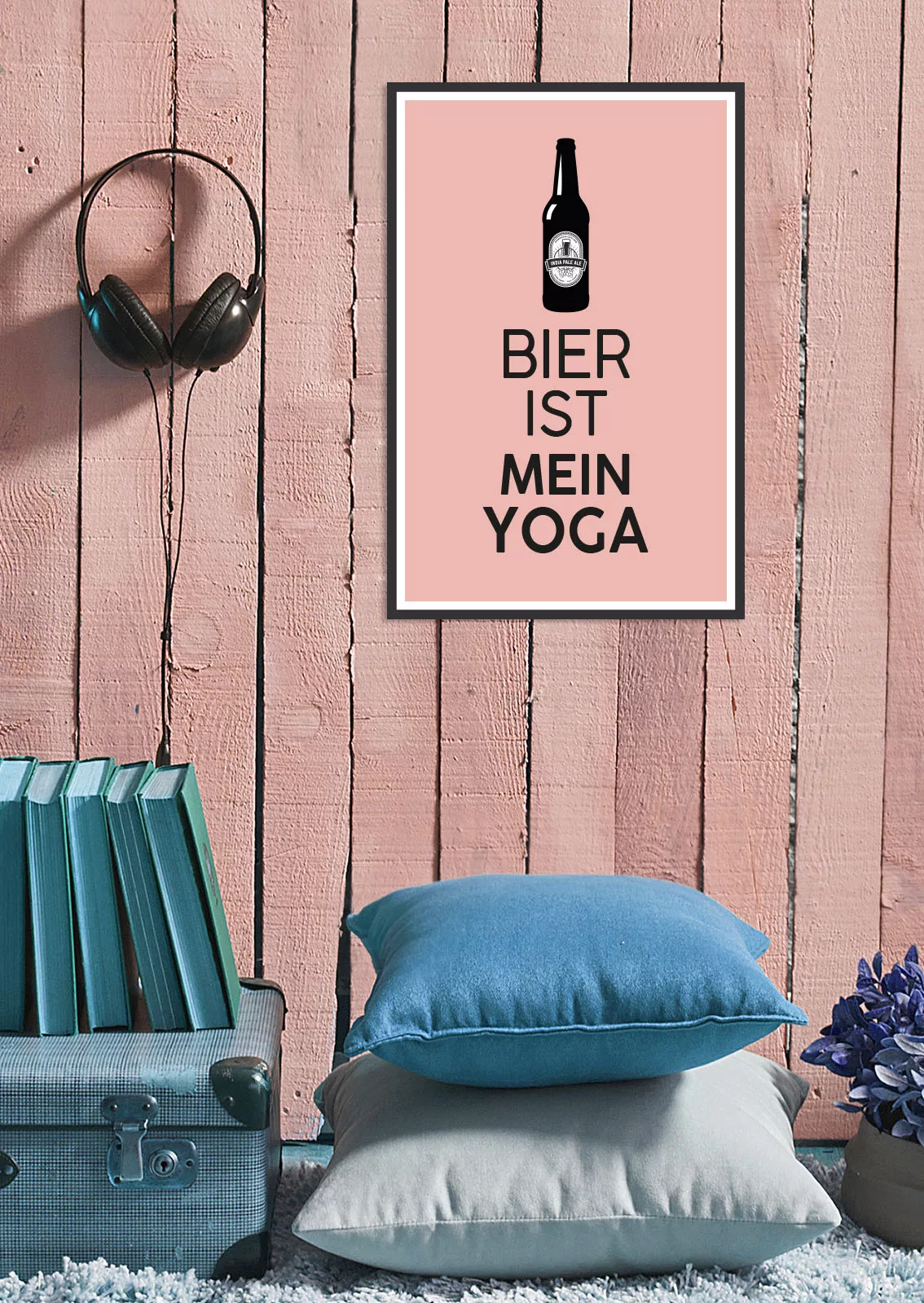 queence Metallbild "Bier Yoga", Sprüche, (1 St.) günstig online kaufen