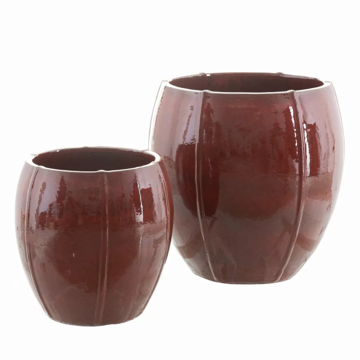 Satz Blumentöpfe Aus Keramik Rot 55 X 55 X 55 Cm (2 Stück) günstig online kaufen