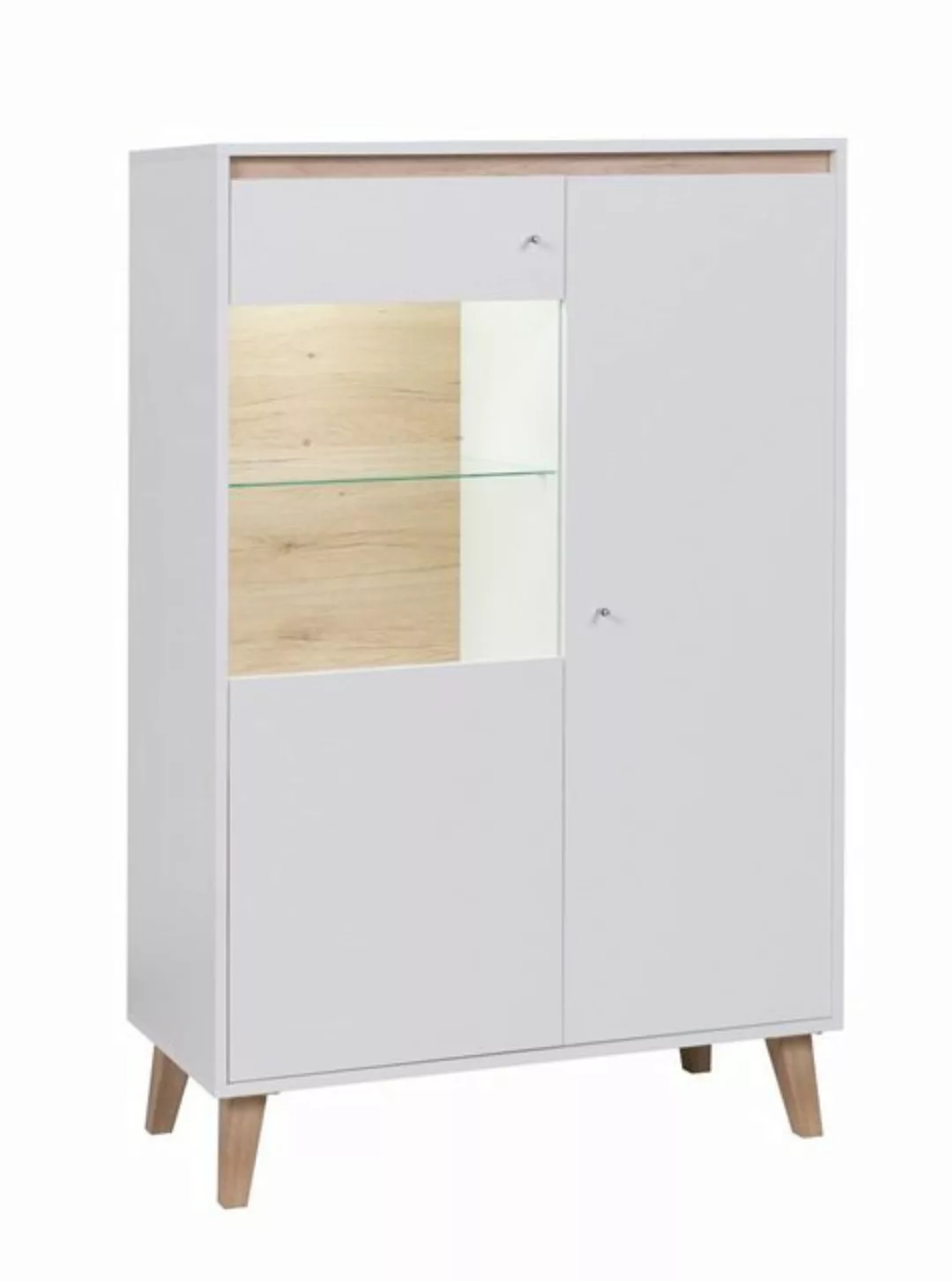 Stylefy Vitrine Dodo (Standvitrine, Glasvitrine) wahlweise mit LED-Beleucht günstig online kaufen