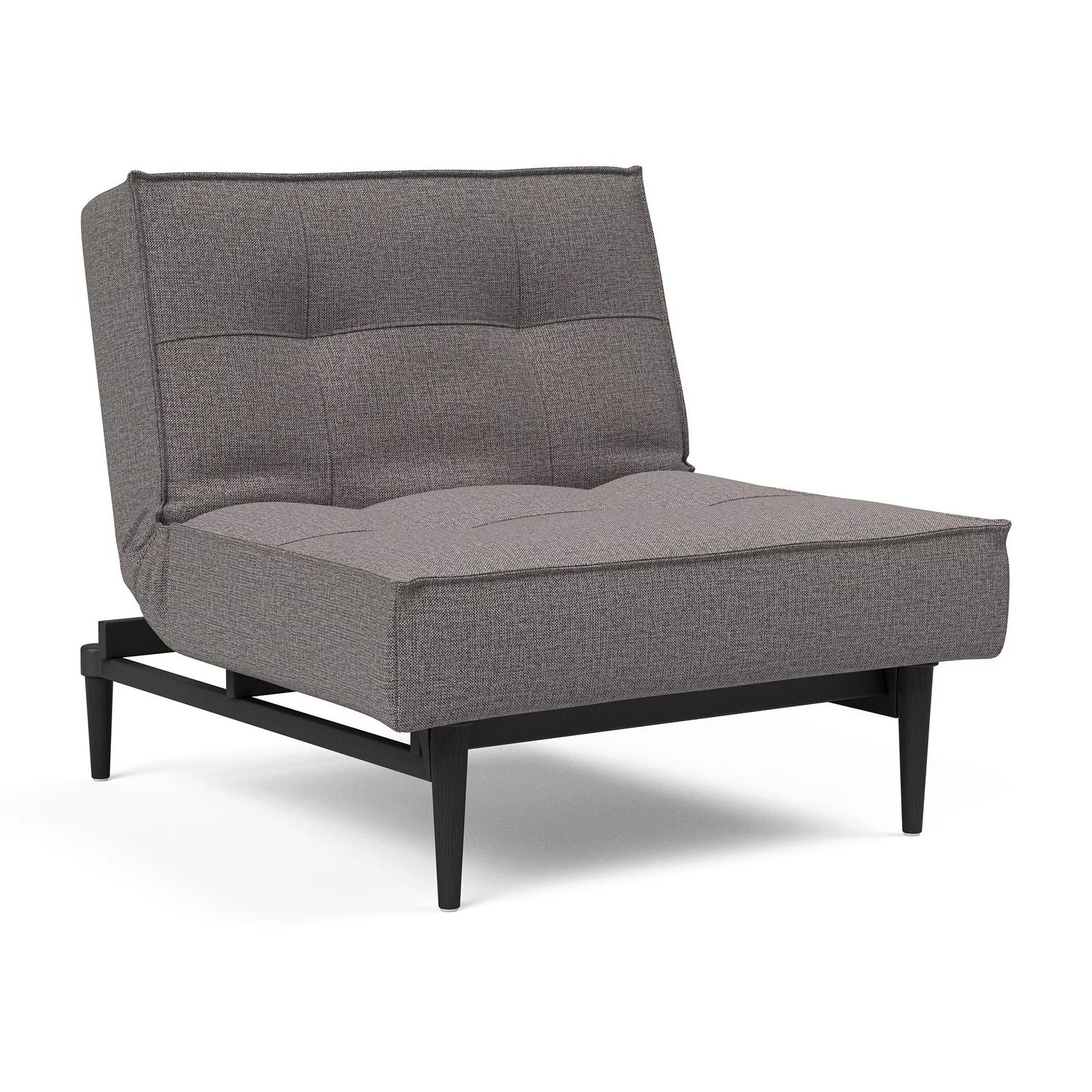 Innovation - Splitback Styletto Sessel Holz schwarz - grau/Stoff 521 Mixed günstig online kaufen
