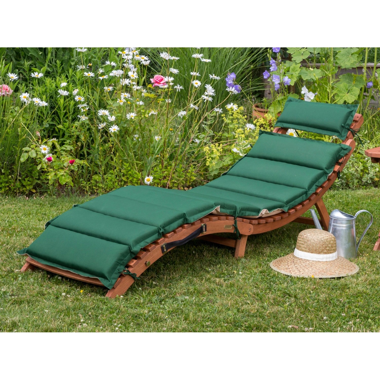 Gartenliegen-Set Ipanema 3-tlg. Grün-Beige günstig online kaufen