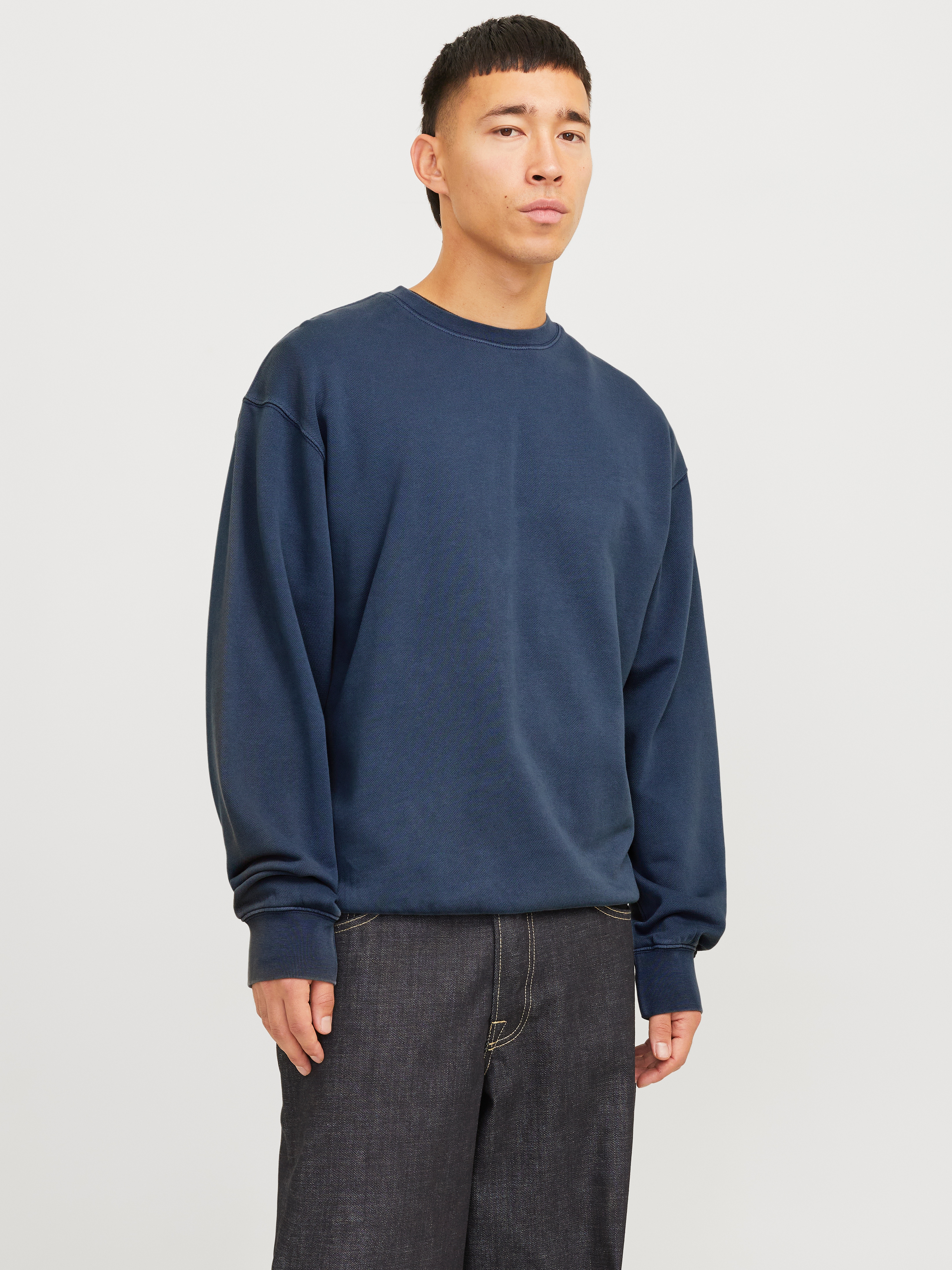 Jack & Jones Sweatshirt "JJECHARGE FADED SWEAT CREW NECK NOOS", mit Rippbün günstig online kaufen