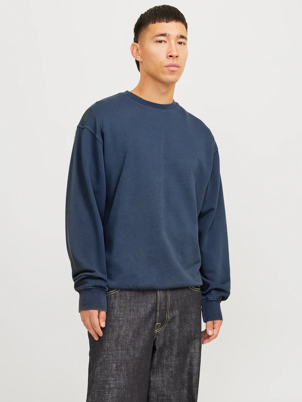 Jack & Jones Sweatshirt "JJECHARGE FADED SWEAT CREW NECK NOOS", mit Rippbün günstig online kaufen