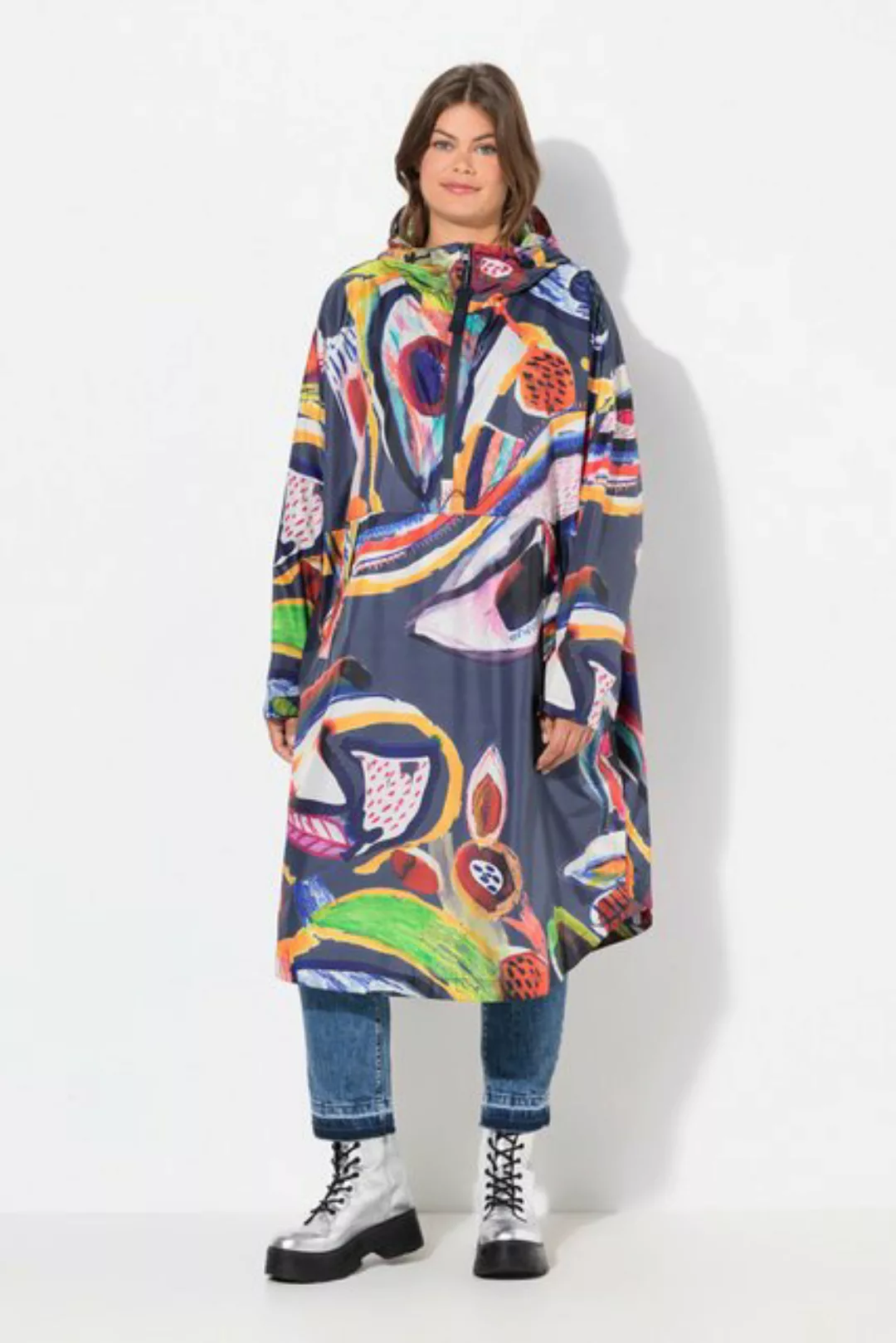 Laurasøn Funktionsjacke Funktions-Regencape Unisex Print Kapuze günstig online kaufen