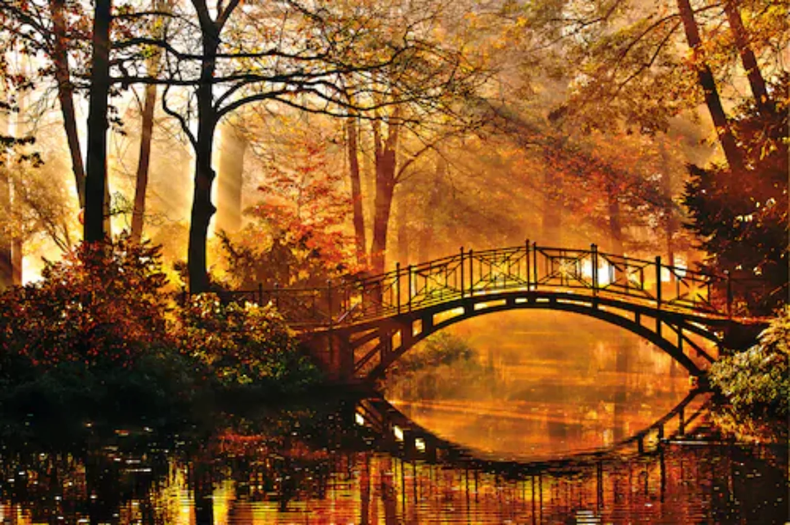 Papermoon Fototapete »Misty Park Bridge« günstig online kaufen