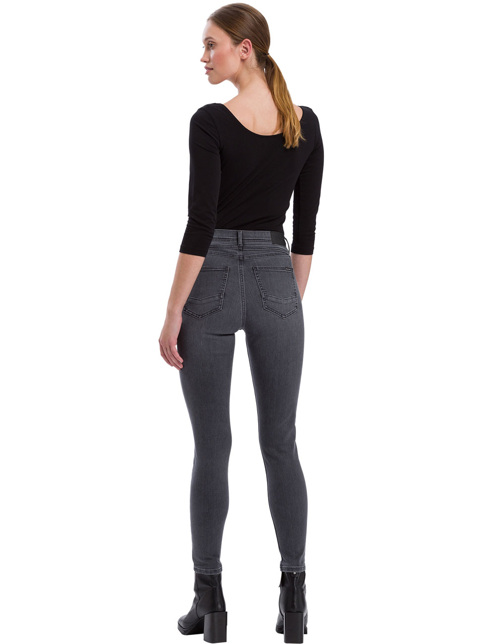Cross Jeans Damen Jeans Judy - Super Skinny Fit - Grau - Dark Grey W25-W34 günstig online kaufen