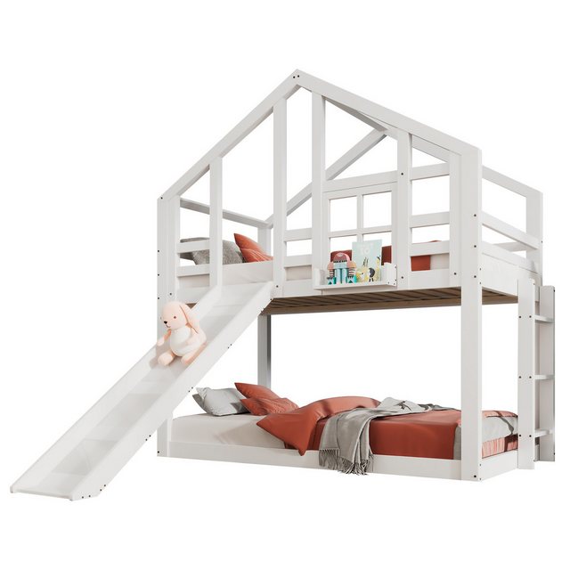 WISHDOR Etagenbett Kinderbetten Einzelbett Gästebett (mit 2 Schlafplätze, 2 günstig online kaufen