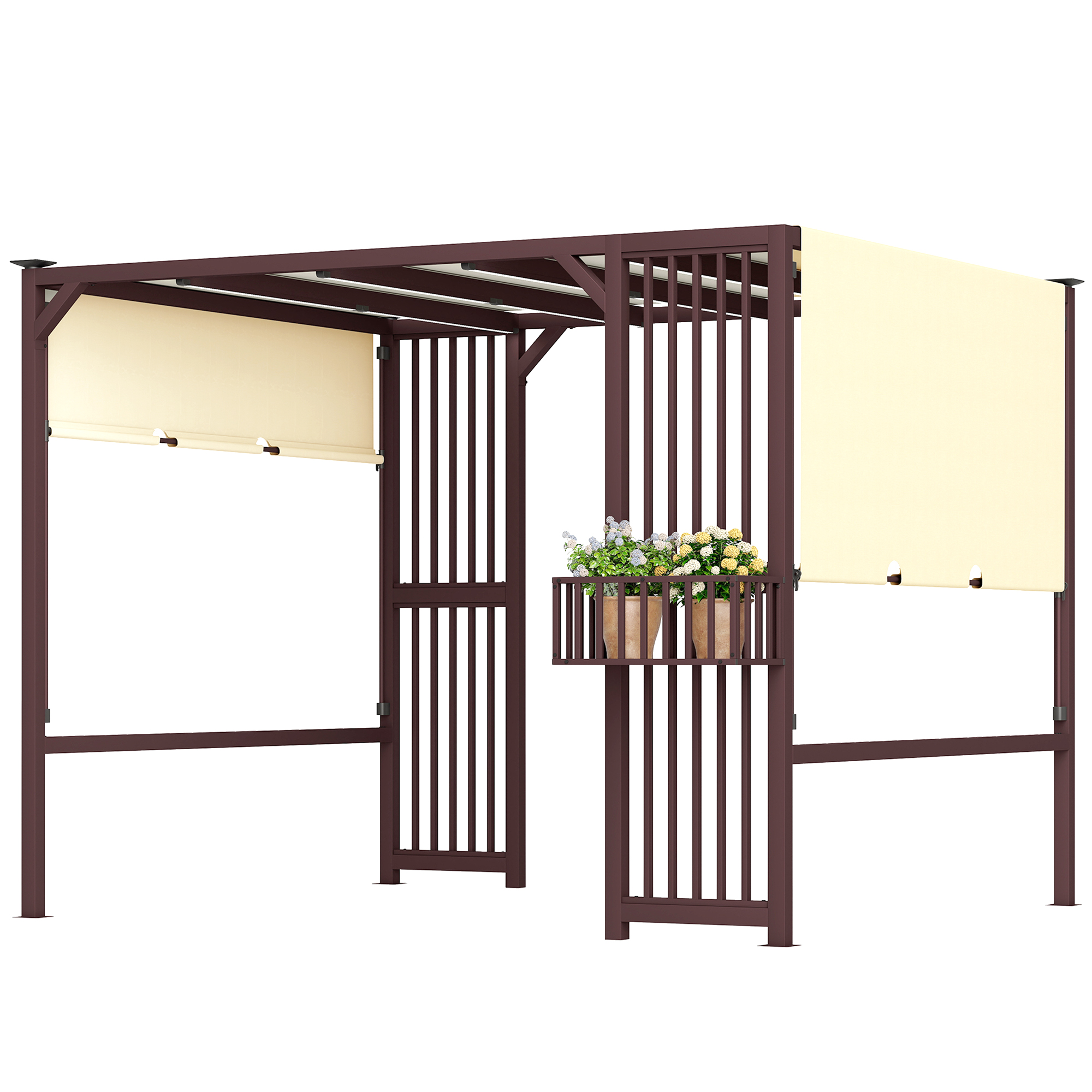 Outsunny Pergola Pavillon 3x2,5m UV 30+Stabil winterfest Sonnenschutz mit v günstig online kaufen