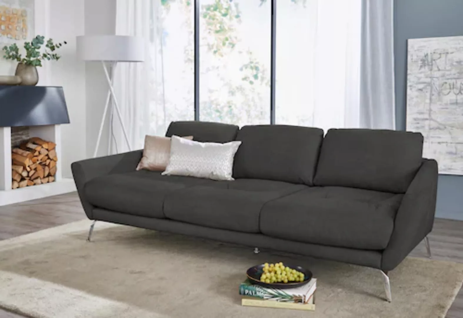 W.SCHILLIG Big-Sofa softy, mit dekorativer Heftung im Sitz, Füße Chrom glän günstig online kaufen