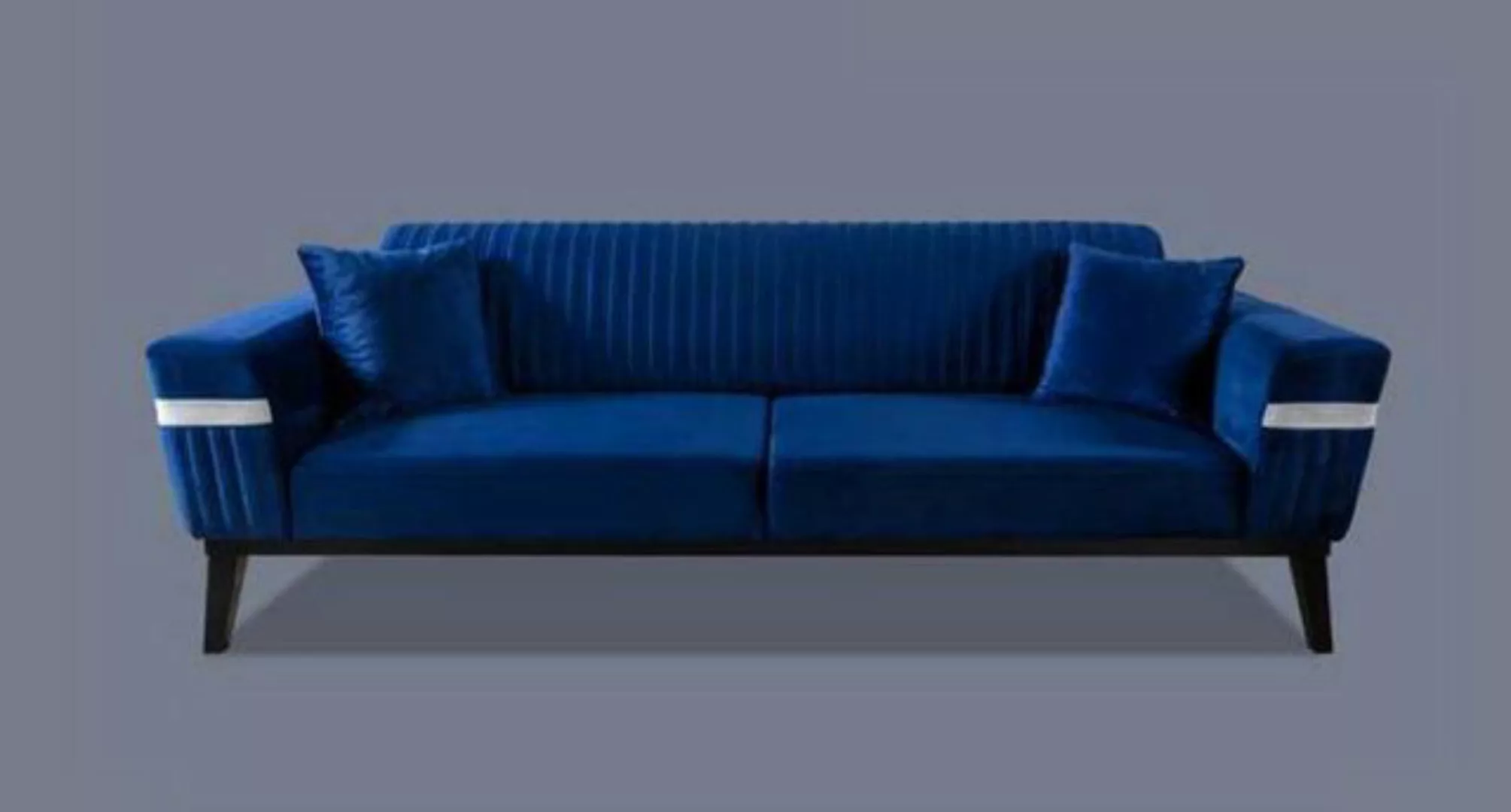JVmoebel 3-Sitzer Blau Dreisitzer Sofa 3 Sitz Textil Couchen Design Möbel S günstig online kaufen