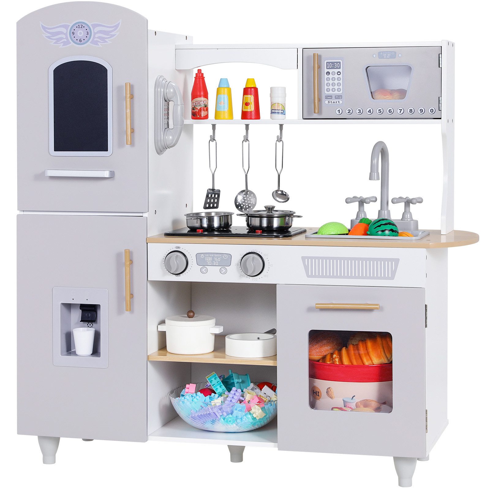 TLGREEN Spielküche Küchenset XXL, Spielzeugküchen 79x82x30 günstig online kaufen