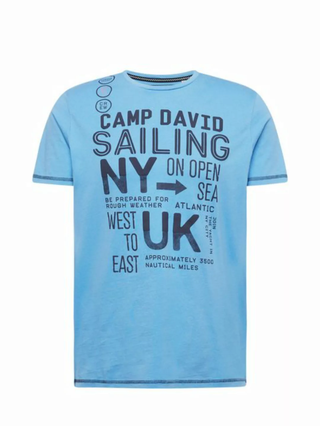 CAMP DAVID T-Shirt mit kontrastfarbener Steppung günstig online kaufen