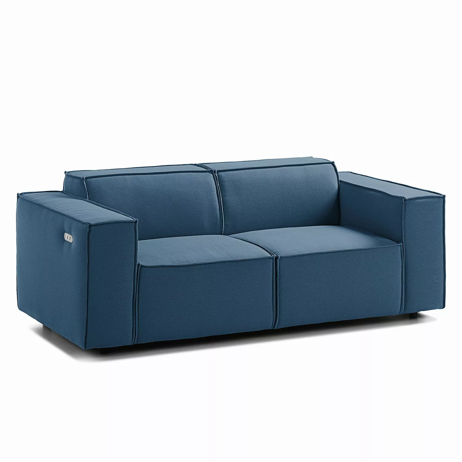 home24 Sofa Kinx 2-Sitzer Dunkelblau Strukturstoff 189x70x96 cm (BxHxT) Mod günstig online kaufen