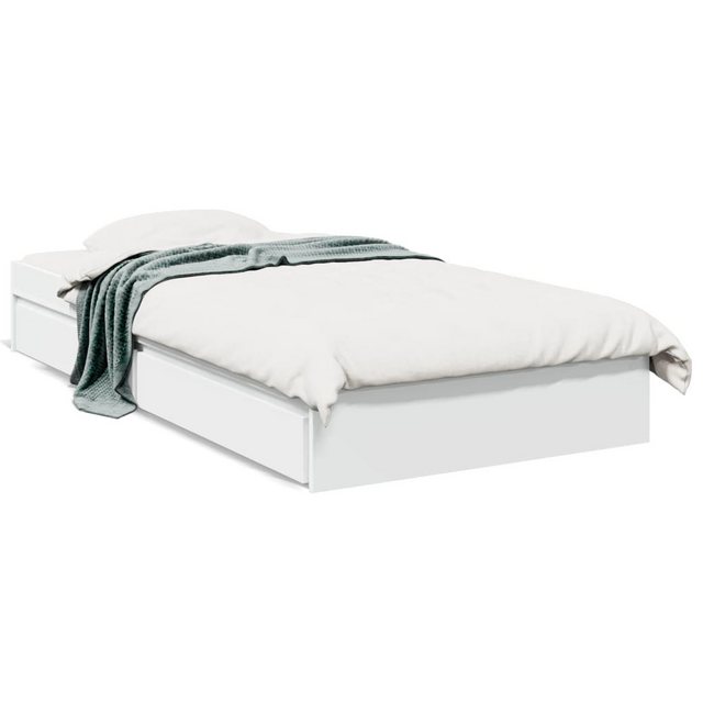 vidaXL Bett Bettgestell mit Schubladen Weiß 100x200 cm Holzwerkstoff günstig online kaufen