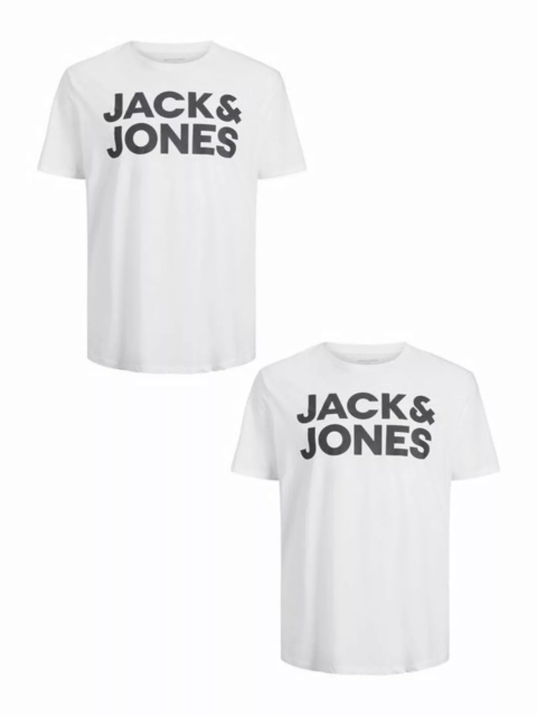 Jack & Jones T-Shirt 2er-Set Plus Size T-Shirt Logo (2-tlg) 4831 in Weiß-2 günstig online kaufen