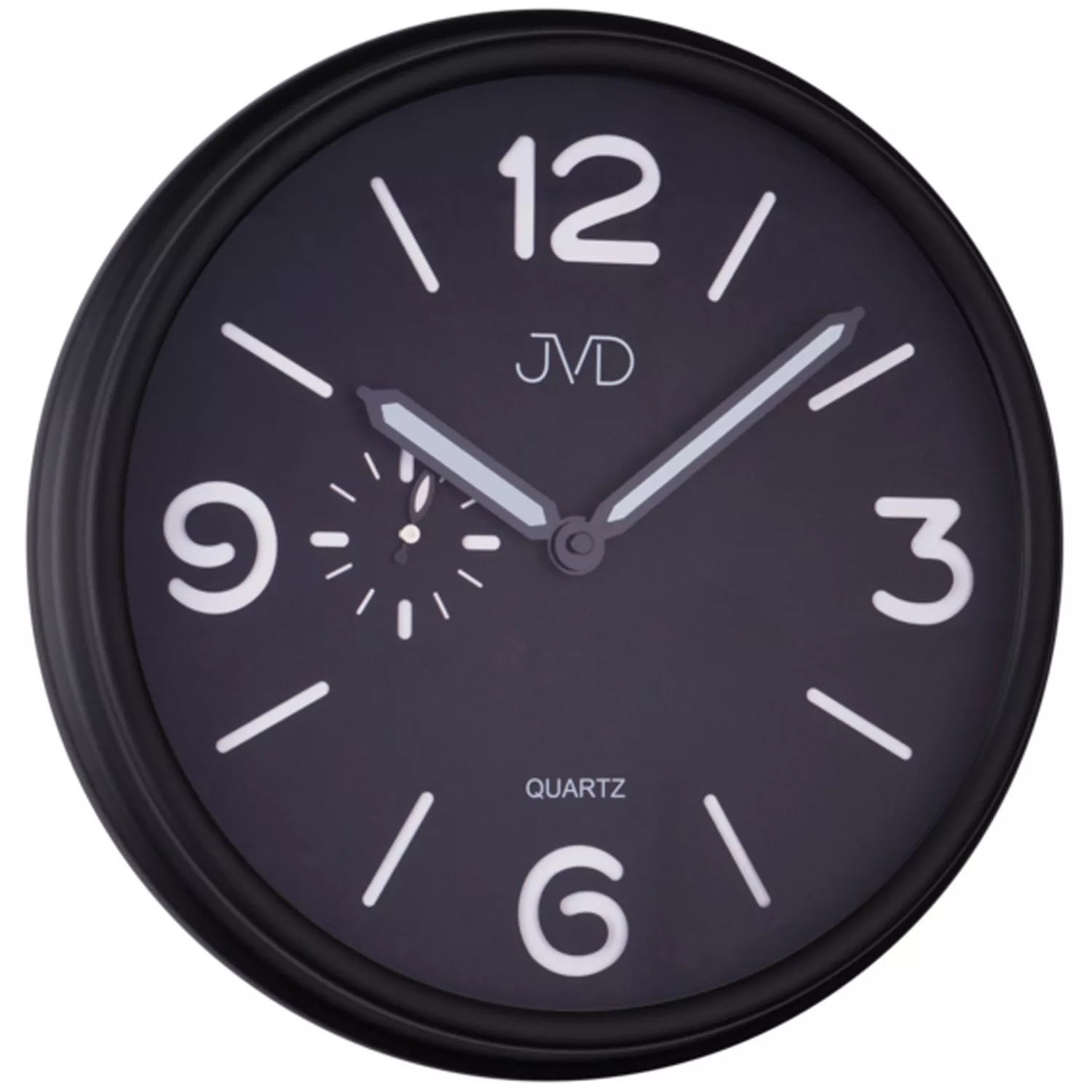 Jvd Ha11.1 Wanduhr Quarz Analog Schwarz Matt Rund Funktionslose Kleine Seku günstig online kaufen