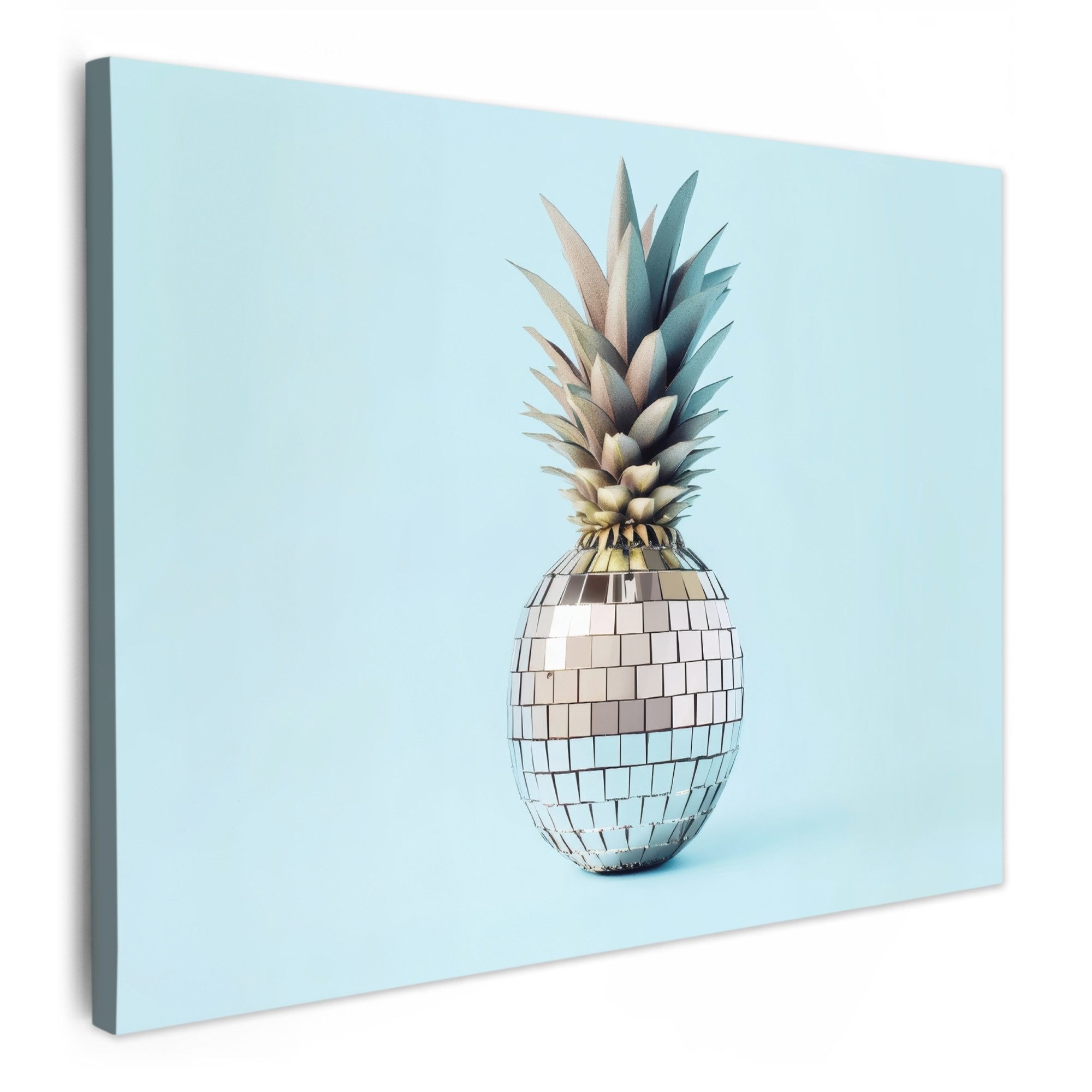 OneMillionCanvasses® Leinwandbild Blau - Ananas - günstig online kaufen