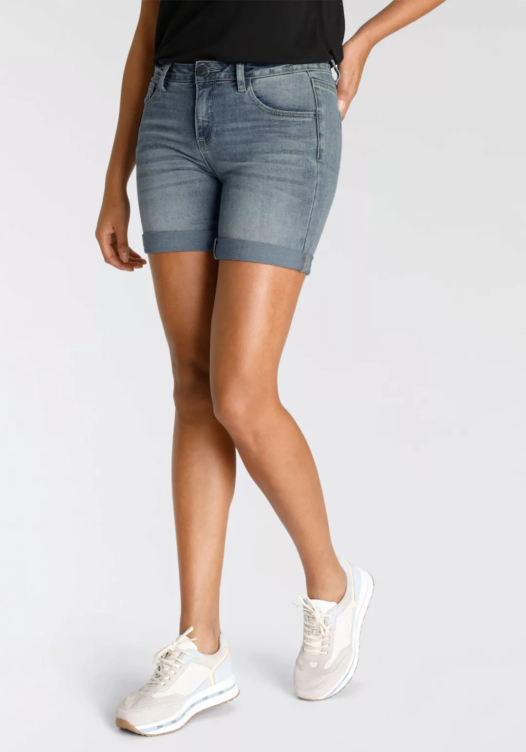 Arizona Jeansshorts Ultra-Stretch extra eng geschnitten, krempelbare Beinab günstig online kaufen