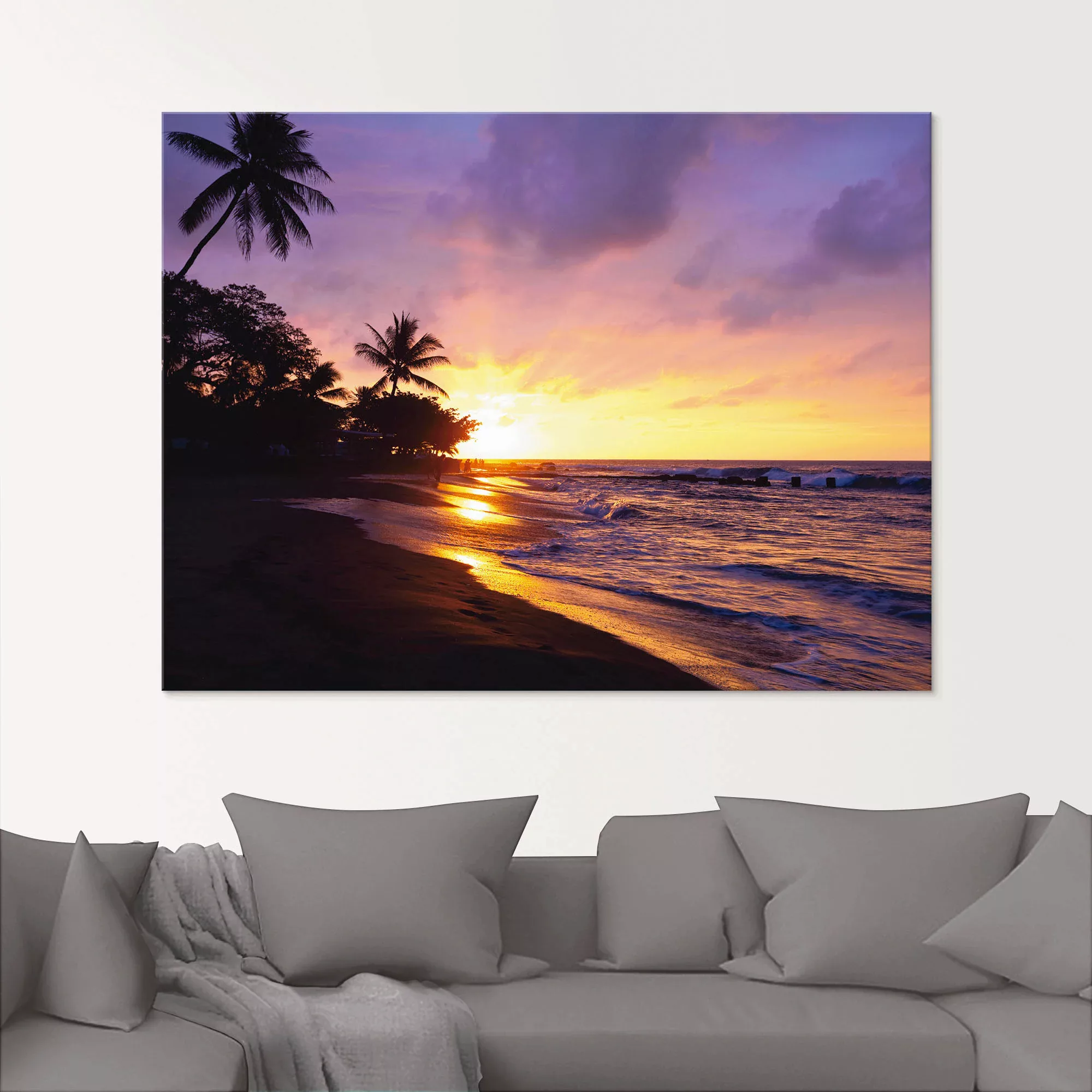 Artland Glasbild »Tropischer Strand«, Sonnenaufgang & -untergang, (1 St.), günstig online kaufen