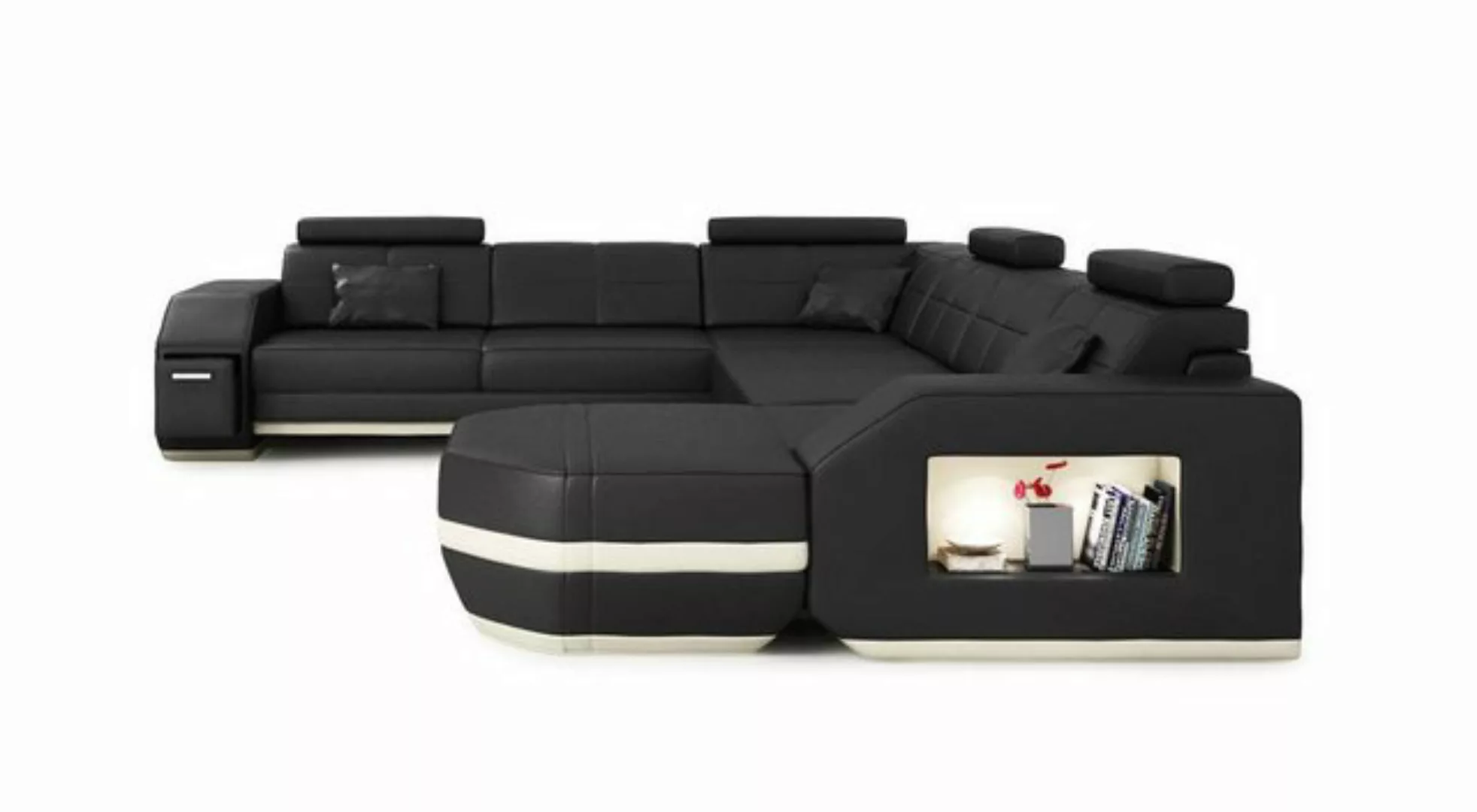 JVmoebel Ecksofa Ecksofa Ledersofa Big xxl U Form Wohnlandschaft Sofa Couch günstig online kaufen