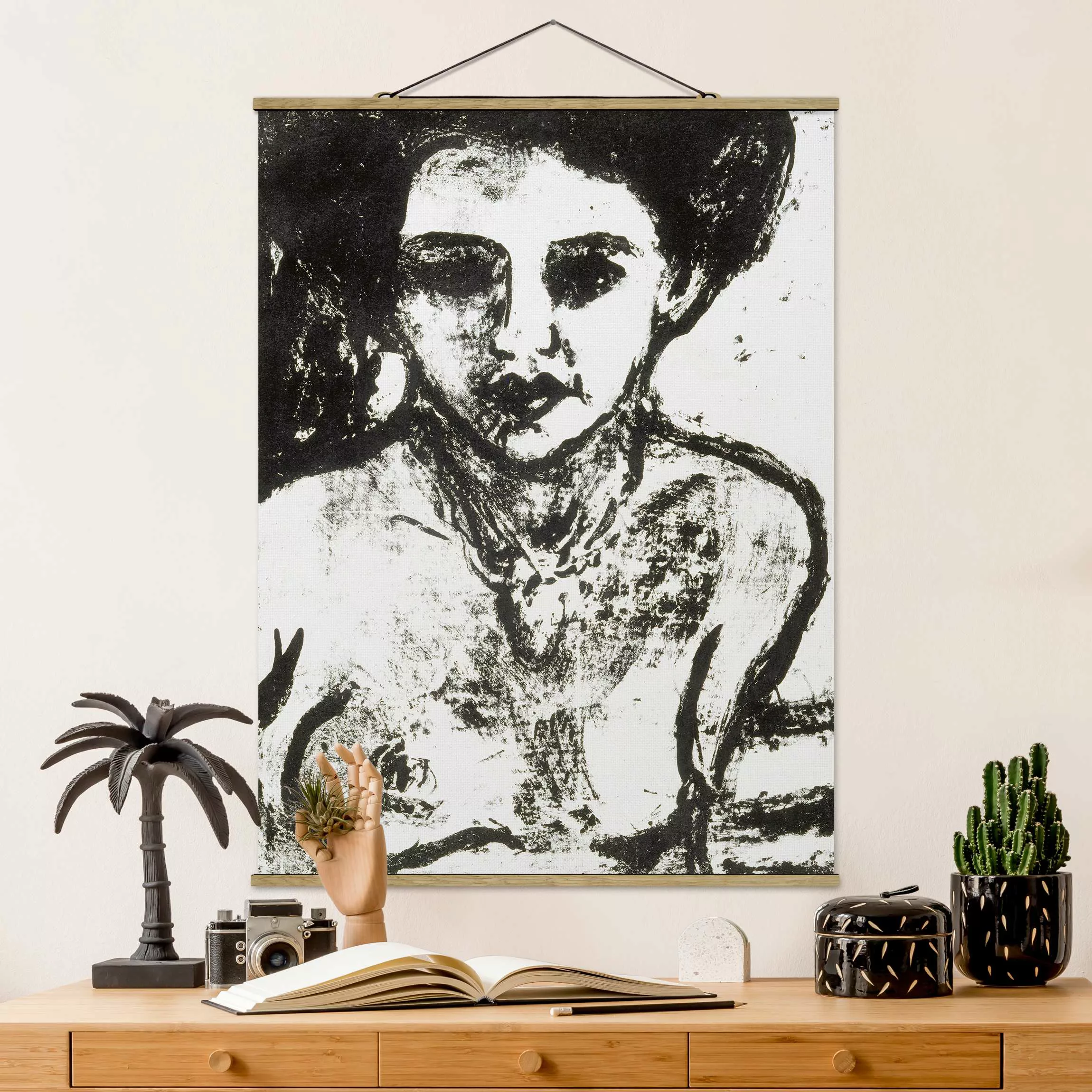 Stoffbild Kunstdruck mit Posterleisten - Hochformat Ernst Ludwig Kirchner - günstig online kaufen