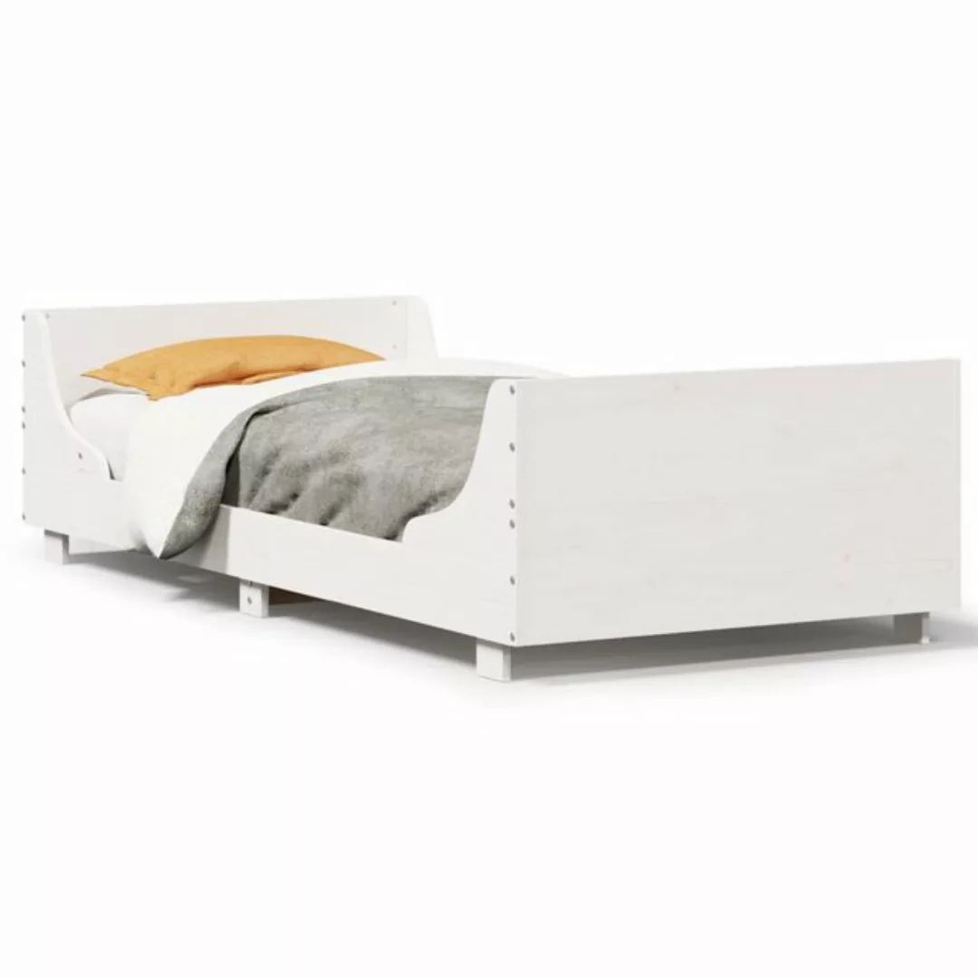 vidaXL Bett, Massivholzbett ohne Matratze Weiß 75x190 cm Kiefernholz günstig online kaufen