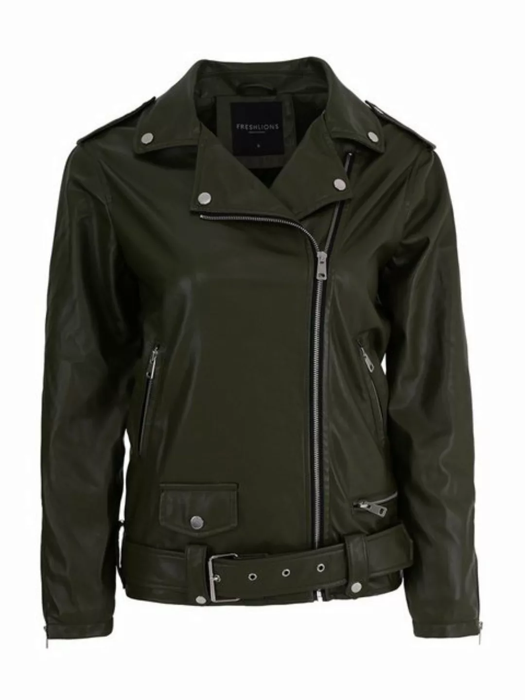 Freshlions Lederimitatjacke Freshlions Leather Zipper Jacket schwarz XS günstig online kaufen