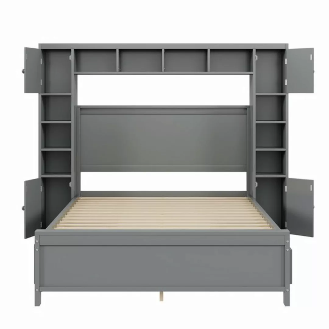 Welikera Holzbett 140*200cm Doppelbett aus Massivholz,Bettgestell mit Staur günstig online kaufen