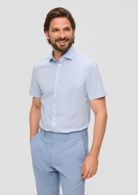 s.Oliver BLACK LABEL Kurzarmhemd Kurzarm-Hemd aus Baumwollstretch günstig online kaufen