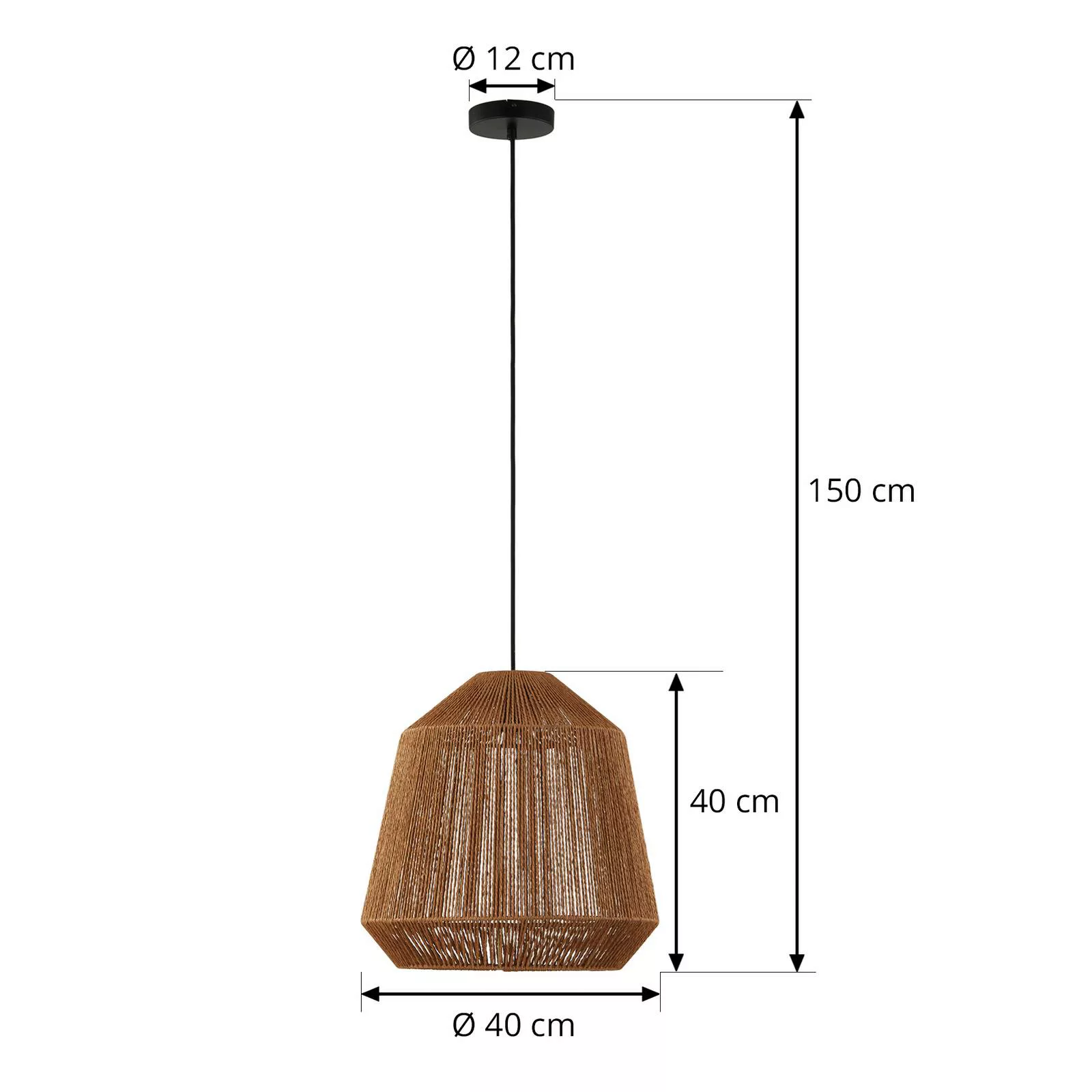 Lindby Hängeleuchte Otso, 40 cm hoch, Bambus, E27 günstig online kaufen
