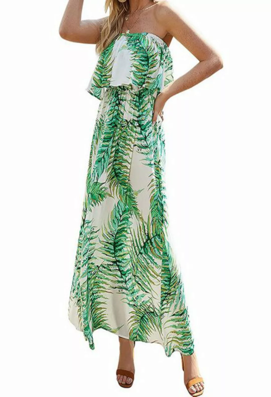 SEGUEN Sommerkleid Bedruckte ärmellose Sommer Strandkleider bedruckt (Allta günstig online kaufen
