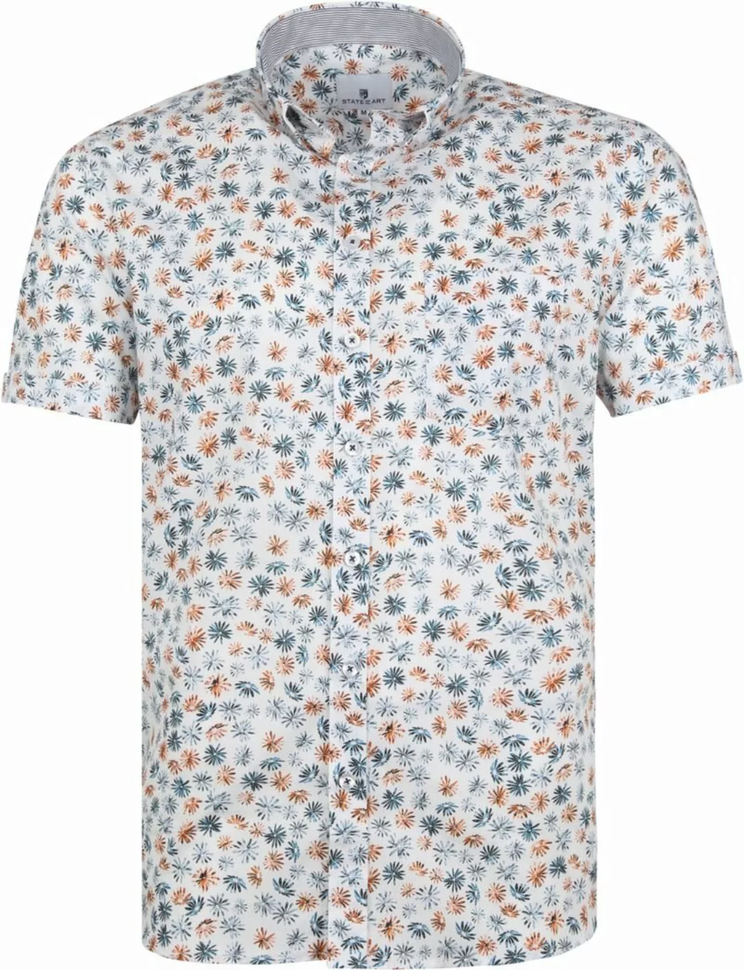 State Of Art Shortsleeve Hemd Weiß Blumen - Größe M günstig online kaufen