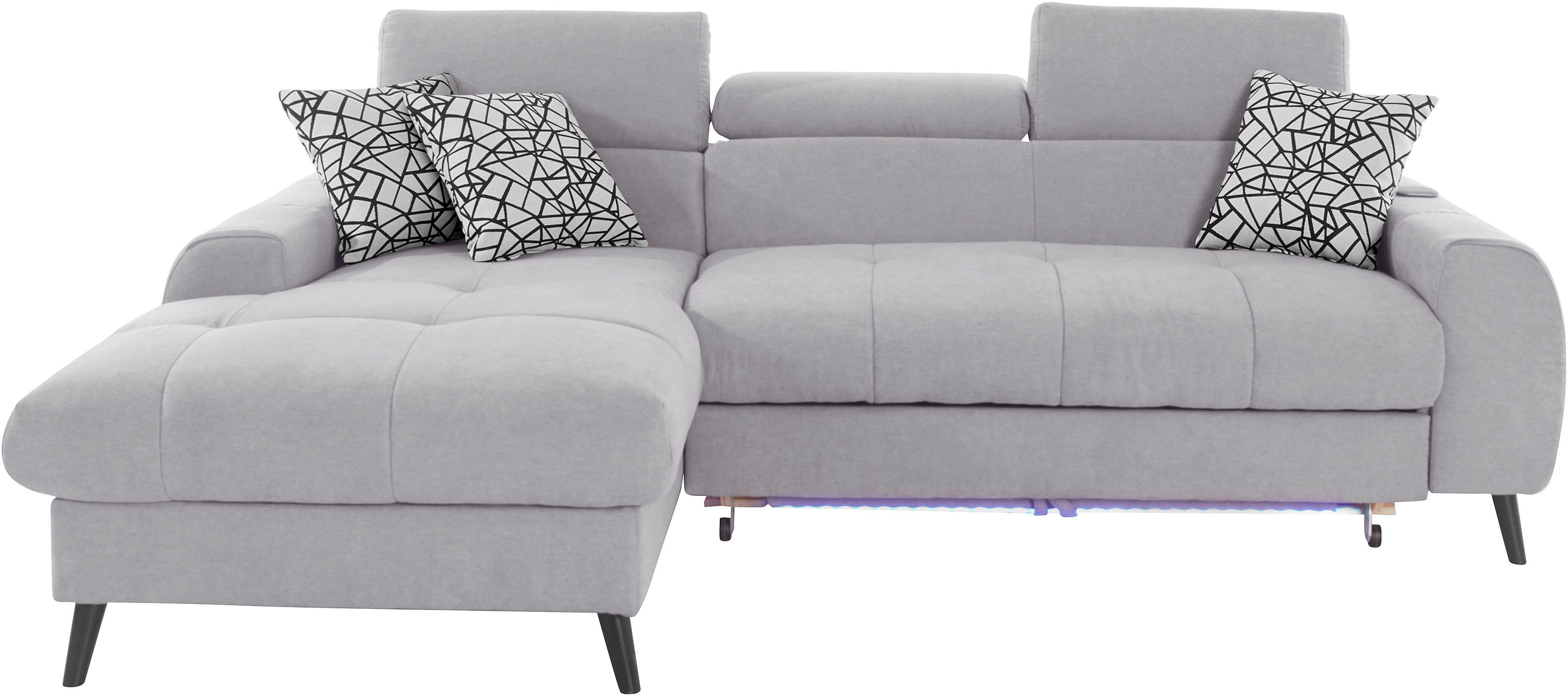 COTTA Ecksofa "Mia L-Form mit 3 Zierkissen", wahlweise mit Bettfunktion, Be günstig online kaufen