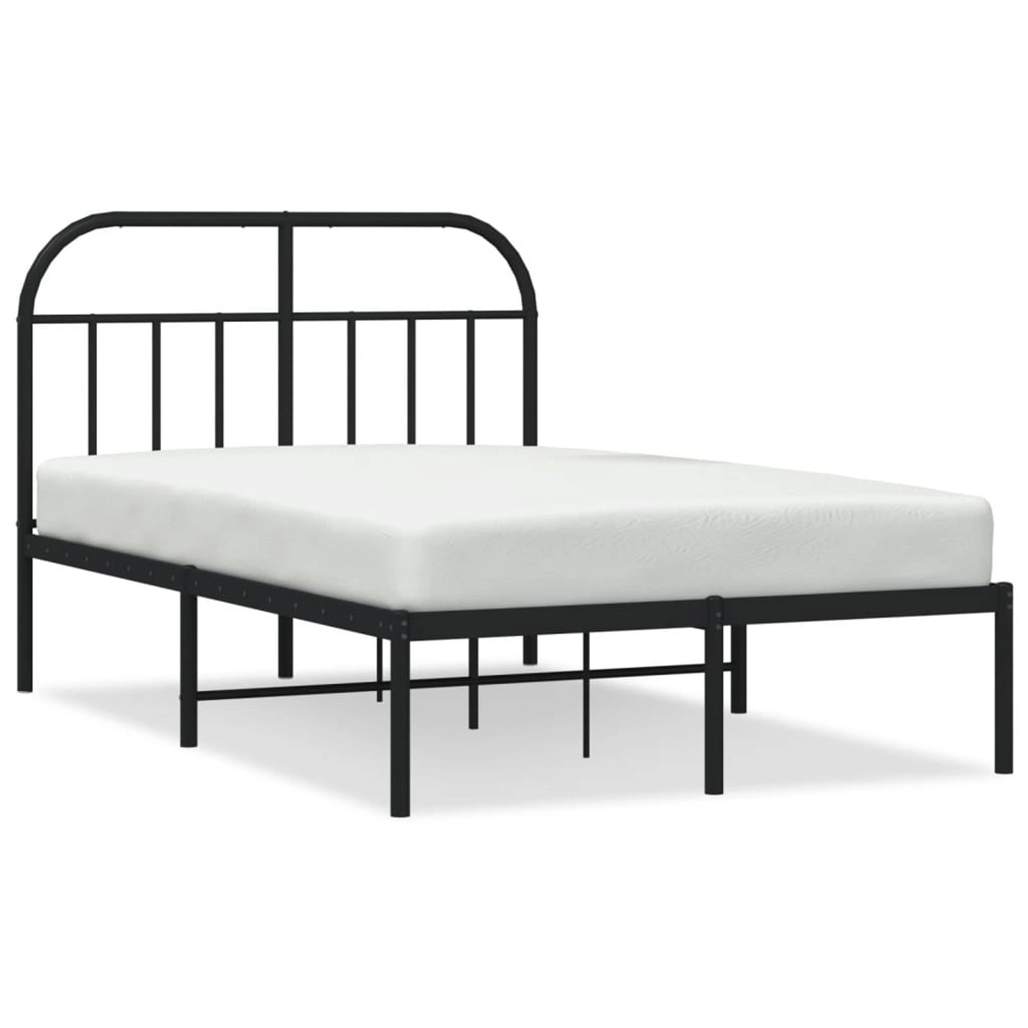 vidaXL Bettgestell, Bettrahmen mit Kopfteil Metall Schwarz 120x190 cm günstig online kaufen