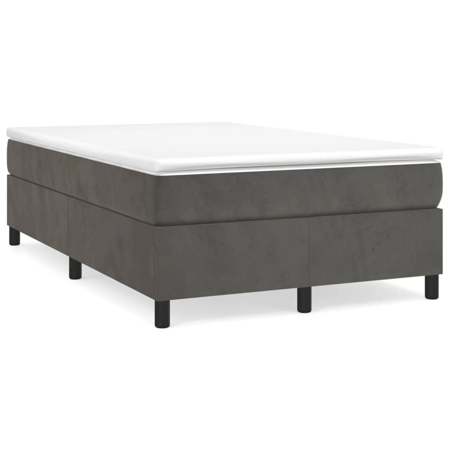 vidaXL Boxspringbett mit Matratze Dunkelgrau 120x200 cm Samt1396264 günstig online kaufen