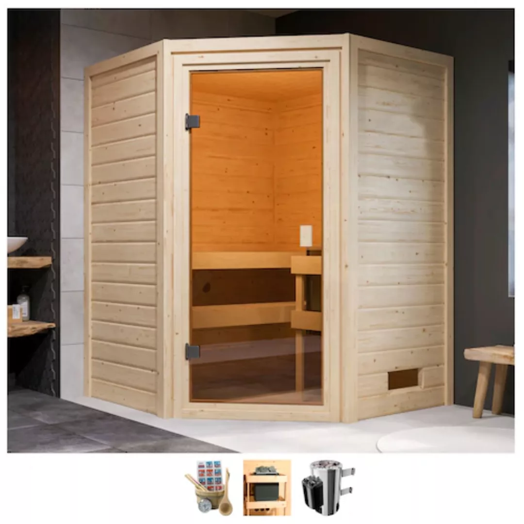 welltime Sauna »Anni«, 3,6-kW-Plug & Play Ofen mit int. Steuerung günstig online kaufen