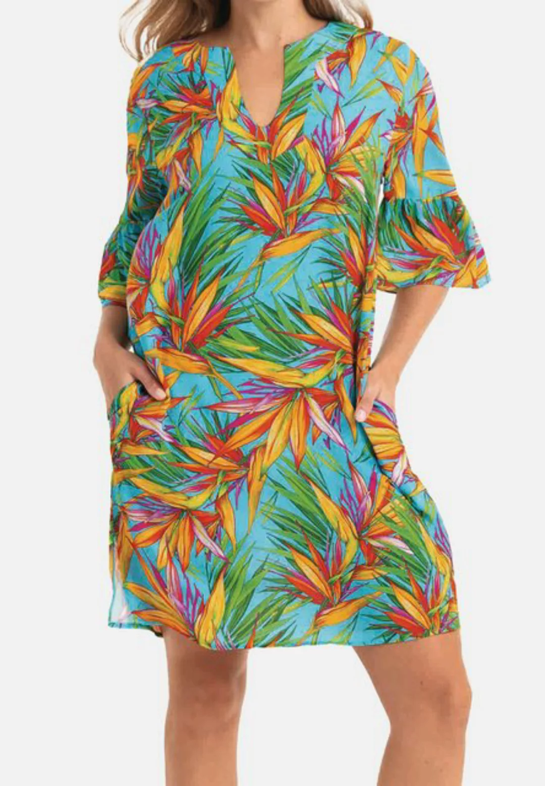 Anita Strandkleid Candy Tropics (1-tlg) Tunika - Leicht - Mit kurzen Ärmeln günstig online kaufen