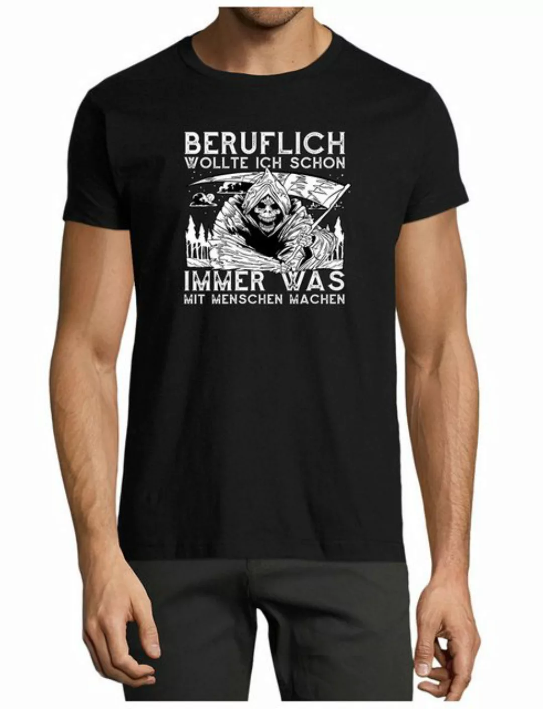 MyDesign24 T-Shirt Herren Print Shirt - Grim Reaper Skelett mit Sense Baumw günstig online kaufen