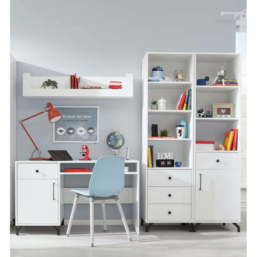 Jugendzimmer Set 4-teilig mit Schreibtisch weiß BEND-133 günstig online kaufen
