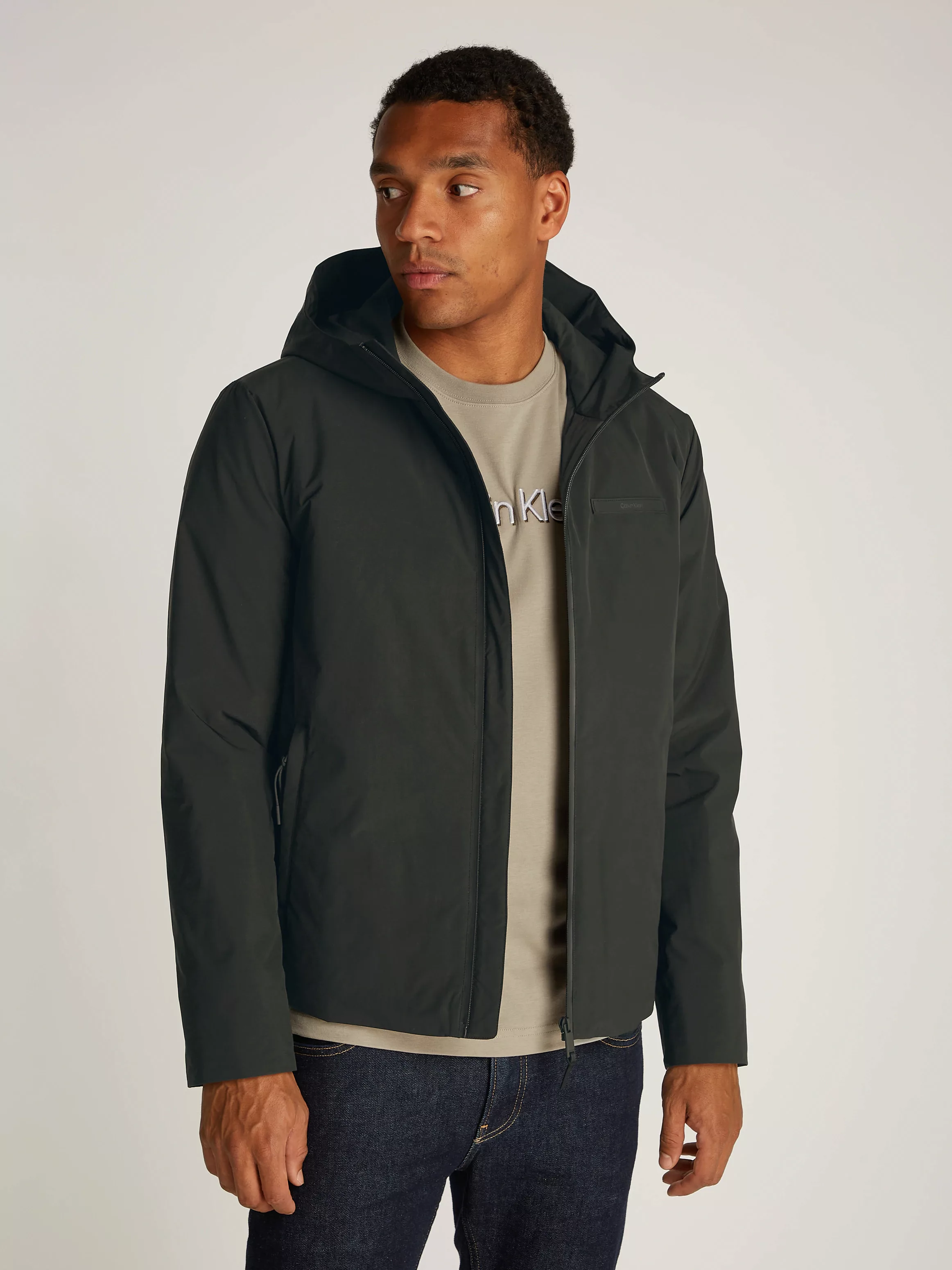 Calvin Klein Outdoorjacke "TECHNICAL NON-QUILT JACKET HOOD", mit Kapuze, mi günstig online kaufen